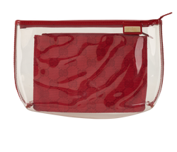 Gucci GG Cosmetic Pouch, PVC/Canvas, Red, 200047, 2*